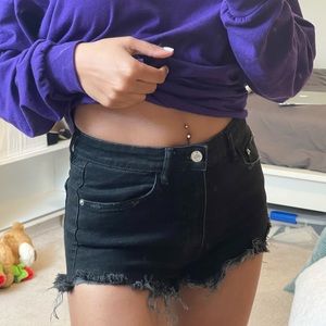 ZARA black denim shorts